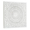 Floral Mandala White Square Framed Medallion Boho Wall Art, 31.4"x31.4"